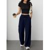 imageAleumdr Wide Leg Sweatpants for Women Cargo Pants High Waisted Sweat Pants Baggy Joggers Casual Long Pants with PocketsNavy Blue
