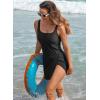 imageAleumdr Women One Piece Swim Dress Swimsuit Tummy Control Bathing Suit Swimdress Split Skirt with Briefs SwimwearBlack