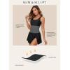 imageAleumdr Women One Piece Swim Dress Swimsuit Tummy Control Bathing Suit Swimdress Split Skirt with Briefs SwimwearBlack