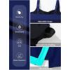 imageAleumdr Women One Piece Swim Dress Swimsuit Tummy Control Bathing Suit Swimdress Split Skirt with Briefs SwimwearNavy Blue