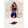 imageAleumdr Women One Piece Swim Dress Swimsuit Tummy Control Bathing Suit Swimdress Split Skirt with Briefs SwimwearSail Blue