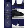 imageAleumdr Women One Piece Swim Dress Swimsuit Tummy Control Bathing Suit Swimdress Split Skirt with Briefs SwimwearSail Blue