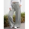 imageAleumdr Womens High Waisted Drawstring Waist Wide Leg Sweatpants with Pockets Casual Loose Yoga PantsLighter Weight Gray