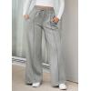 imageAleumdr Womens High Waisted Drawstring Waist Wide Leg Sweatpants with Pockets Casual Loose Yoga PantsLighter Weight Gray