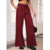 imageAleumdr Womens High Waisted Drawstring Waist Wide Leg Sweatpants with Pockets Casual Loose Yoga PantsLighter Weight Red