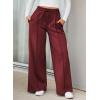 imageAleumdr Womens High Waisted Drawstring Waist Wide Leg Sweatpants with Pockets Casual Loose Yoga PantsLighter Weight Red