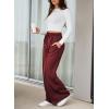imageAleumdr Womens High Waisted Drawstring Waist Wide Leg Sweatpants with Pockets Casual Loose Yoga PantsLighter Weight Red