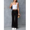 imageAleumdr Womens High Waisted Sweatpants Flare Leg Lounge Pants Drawstring Waist Velour Pants Pajama Pants with PocketsBlack