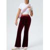 imageAleumdr Womens High Waisted Sweatpants Flare Leg Lounge Pants Drawstring Waist Velour Pants Pajama Pants with PocketsBurgundy