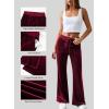 imageAleumdr Womens High Waisted Sweatpants Flare Leg Lounge Pants Drawstring Waist Velour Pants Pajama Pants with PocketsBurgundy