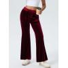 imageAleumdr Womens High Waisted Sweatpants Flare Leg Lounge Pants Drawstring Waist Velour Pants Pajama Pants with PocketsBurgundy