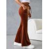 imageAleumdr Womens High Waisted Sweatpants Flare Leg Lounge Pants Drawstring Waist Velour Pants Pajama Pants with PocketsChestnut