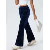 imageAleumdr Womens High Waisted Sweatpants Flare Leg Lounge Pants Drawstring Waist Velour Pants Pajama Pants with PocketsNavy Blue