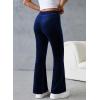 imageAleumdr Womens High Waisted Sweatpants Flare Leg Lounge Pants Drawstring Waist Velour Pants Pajama Pants with PocketsNavy Blue