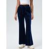 imageAleumdr Womens High Waisted Sweatpants Flare Leg Lounge Pants Drawstring Waist Velour Pants Pajama Pants with PocketsNavy Blue
