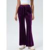 imageAleumdr Womens High Waisted Sweatpants Flare Leg Lounge Pants Drawstring Waist Velour Pants Pajama Pants with PocketsPurple