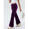 imageAleumdr Womens High Waisted Sweatpants Flare Leg Lounge Pants Drawstring Waist Velour Pants Pajama Pants with PocketsPurple