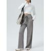 imageAleumdr Womens Wide Leg Lounge Pansts with Pocket Yoga Sweatpants High Waisted Baggy Athletic Palazzo Flowy PantsA2 Light Grey