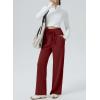 imageAleumdr Womens Wide Leg Lounge Pansts with Pocket Yoga Sweatpants High Waisted Baggy Athletic Palazzo Flowy PantsA5 Wine Red