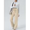 imageAleumdr Womens Wide Leg Lounge Pansts with Pocket Yoga Sweatpants High Waisted Baggy Athletic Palazzo Flowy PantsA6 Beige