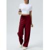 imageAleumdr Womens Wide Leg Sweatpants Casual Loose Pants High Waisted Drawstring Baggy Lounge Pants with PocketsA5 Wine Red