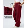 imageAleumdr Womens Wide Leg Sweatpants Casual Loose Pants High Waisted Drawstring Baggy Lounge Pants with PocketsA5 Wine Red