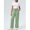 imageAleumdr Womens Wide Leg Sweatpants Casual Loose Pants High Waisted Drawstring Baggy Lounge Pants with PocketsA7 Lighe Green