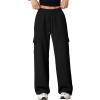 imageAleumdr Wide Leg Sweatpants for Women Cargo Pants High Waisted Sweat Pants Baggy Joggers Casual Long Pants with PocketsBlack