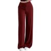 imageAleumdr Womens Wide Leg Lounge Pansts with Pocket Yoga Sweatpants High Waisted Baggy Athletic Palazzo Flowy PantsA5 Wine Red