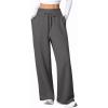 imageAleumdr Womens Wide Leg Lounge Pansts with Pocket Yoga Sweatpants High Waisted Baggy Athletic Palazzo Flowy PantsA7 Dark Grey