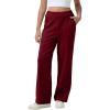 imageAleumdr Womens Wide Leg Sweatpants Casual Loose Pants High Waisted Drawstring Baggy Lounge Pants with PocketsA5 Wine Red
