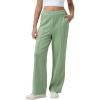 imageAleumdr Womens Wide Leg Sweatpants Casual Loose Pants High Waisted Drawstring Baggy Lounge Pants with PocketsA7 Lighe Green