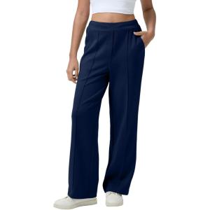 imageAleumdr Womens Wide Leg Sweatpants Casual Loose Pants High Waisted Drawstring Baggy Lounge Pants with PocketsA3 Navy Blue