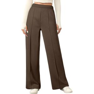 imageAleumdr Womens Wide Leg Sweatpants Casual Loose Pants High Waisted Drawstring Baggy Lounge Pants with PocketsA4 Brown