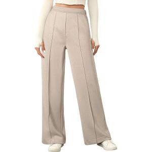 imageAleumdr Womens Wide Leg Sweatpants Casual Loose Pants High Waisted Drawstring Baggy Lounge Pants with PocketsA6 Beige