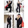 imageAleumdr Two Piece Outfits Half Zip Sweatshirt Sweatsuit Lounge Sets for Women Matching Set Wide Leg Sweatpant TracksuitA1 Black