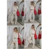 imageAleumdr Two Piece Outfits Half Zip Sweatshirt Sweatsuit Lounge Sets for Women Matching Set Wide Leg Sweatpant TracksuitA10 Beige