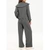 imageAleumdr Two Piece Outfits Half Zip Sweatshirt Sweatsuit Lounge Sets for Women Matching Set Wide Leg Sweatpant TracksuitA11 Dark Grey