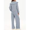 imageAleumdr Two Piece Outfits Half Zip Sweatshirt Sweatsuit Lounge Sets for Women Matching Set Wide Leg Sweatpant TracksuitA6 Light Blue