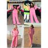 imageAleumdr Two Piece Outfits Half Zip Sweatshirt Sweatsuit Lounge Sets for Women Matching Set Wide Leg Sweatpant TracksuitA8 Pink