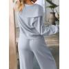 imageAleumdr Two Piece Outfits Half Zip Sweatshirt Sweatsuit Lounge Sets for Women Matching Set Wide Leg Sweatpant TracksuitLighter Weight Blue