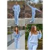 imageAleumdr Two Piece Outfits Half Zip Sweatshirt Sweatsuit Lounge Sets for Women Matching Set Wide Leg Sweatpant TracksuitLighter Weight Blue