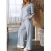 imageAleumdr Two Piece Outfits Half Zip Sweatshirt Sweatsuit Lounge Sets for Women Matching Set Wide Leg Sweatpant TracksuitLighter Weight Blue
