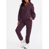 imageAleumdr Women 2 Piece Outfits Sweatsuit Oversized Half Zip Pullover Long Sleeve Sweatshirt Jogger Pants Set with PocketsBurgundy Red