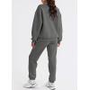 imageAleumdr Women 2 Piece Outfits Sweatsuit Oversized Half Zip Pullover Long Sleeve Sweatshirt Jogger Pants Set with PocketsDark Grey