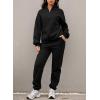 imageAleumdr Women 2 Piece Outfits Sweatsuit Oversized Half Zip Pullover Long Sleeve Sweatshirt Jogger Pants Set with PocketsLighter Weight Black