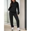imageAleumdr Women 2 Piece Outfits Sweatsuit Oversized Half Zip Pullover Long Sleeve Sweatshirt Jogger Pants Set with PocketsLighter Weight Black