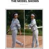 imageAleumdr Women 2 Piece Outfits Sweatsuit Oversized Half Zip Pullover Long Sleeve Sweatshirt Jogger Pants Set with PocketsLighter Weight Blue