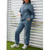 imageAleumdr Women 2 Piece Outfits Sweatsuit Oversized Half Zip Pullover Long Sleeve Sweatshirt Jogger Pants Set with PocketsLighter Weight Blue