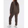 imageAleumdr Women 2 Piece Outfits Sweatsuit Oversized Half Zip Pullover Long Sleeve Sweatshirt Jogger Pants Set with PocketsLighter Weight Dark Brown